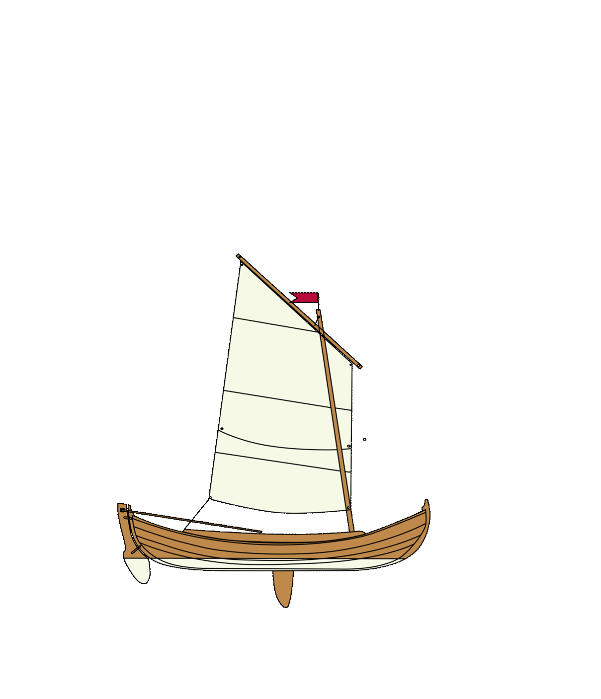 Kleines Boot von der Seite Luggerrig