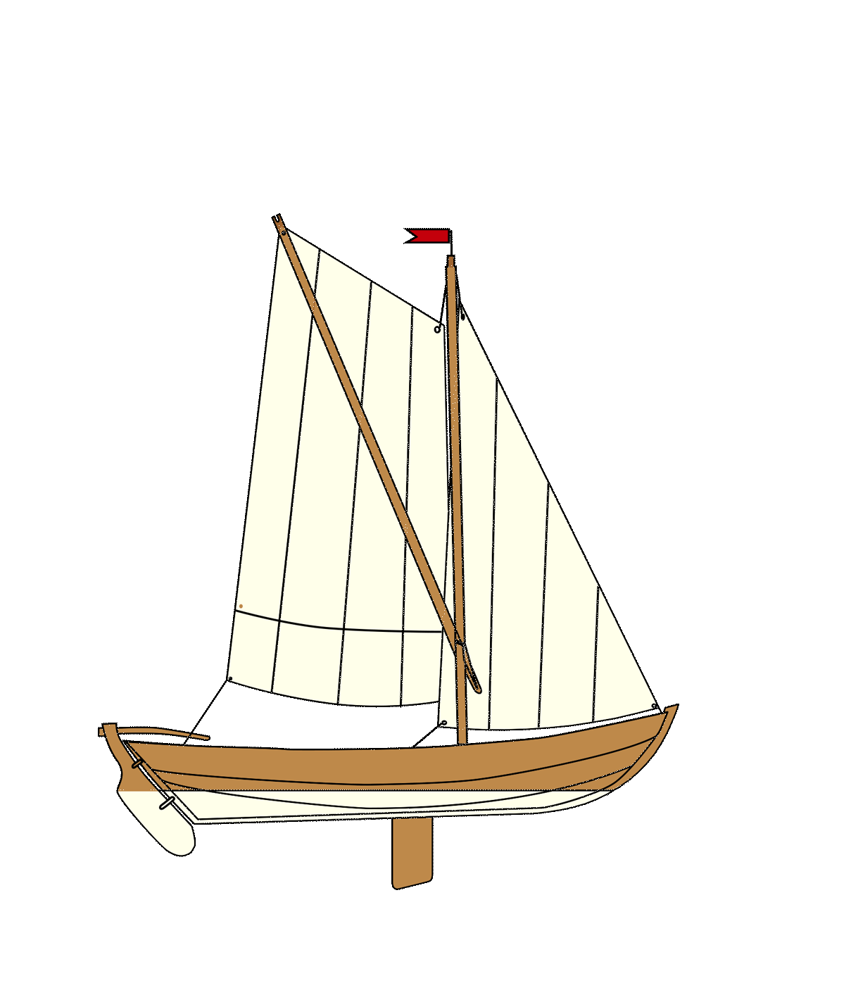 Holzboot Seitenansicht